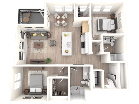 3D Floor Plan Image of 2H